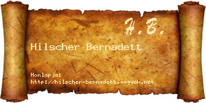 Hilscher Bernadett névjegykártya